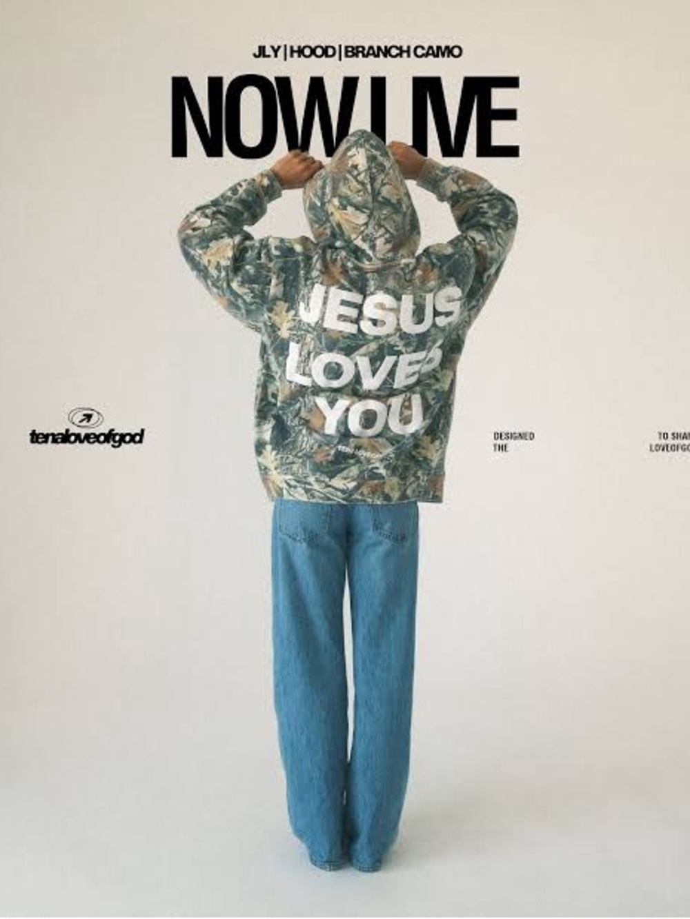 TENALOVEOFGOD 'Jesus Loves You' Branch Camo Hoodie - Green Camo large nwot